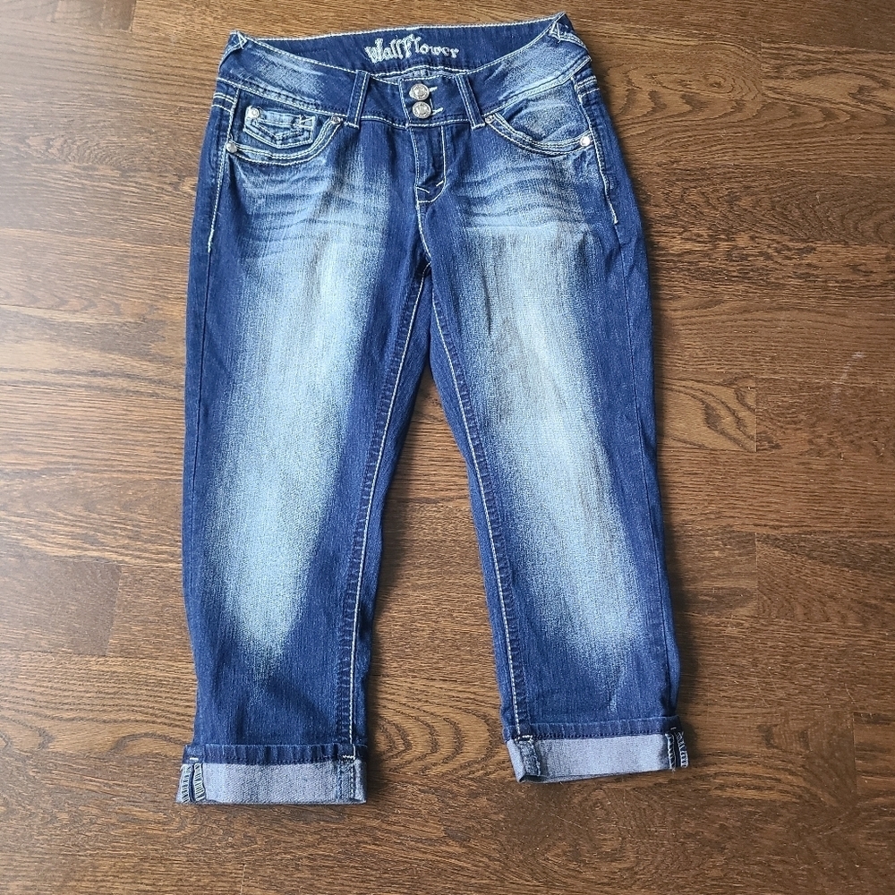 Wallflower Blue Denim Capri Jeans Womens Sz.9